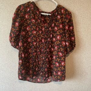 beachlunchlounge‎ Floral Blouse - Black and Pink